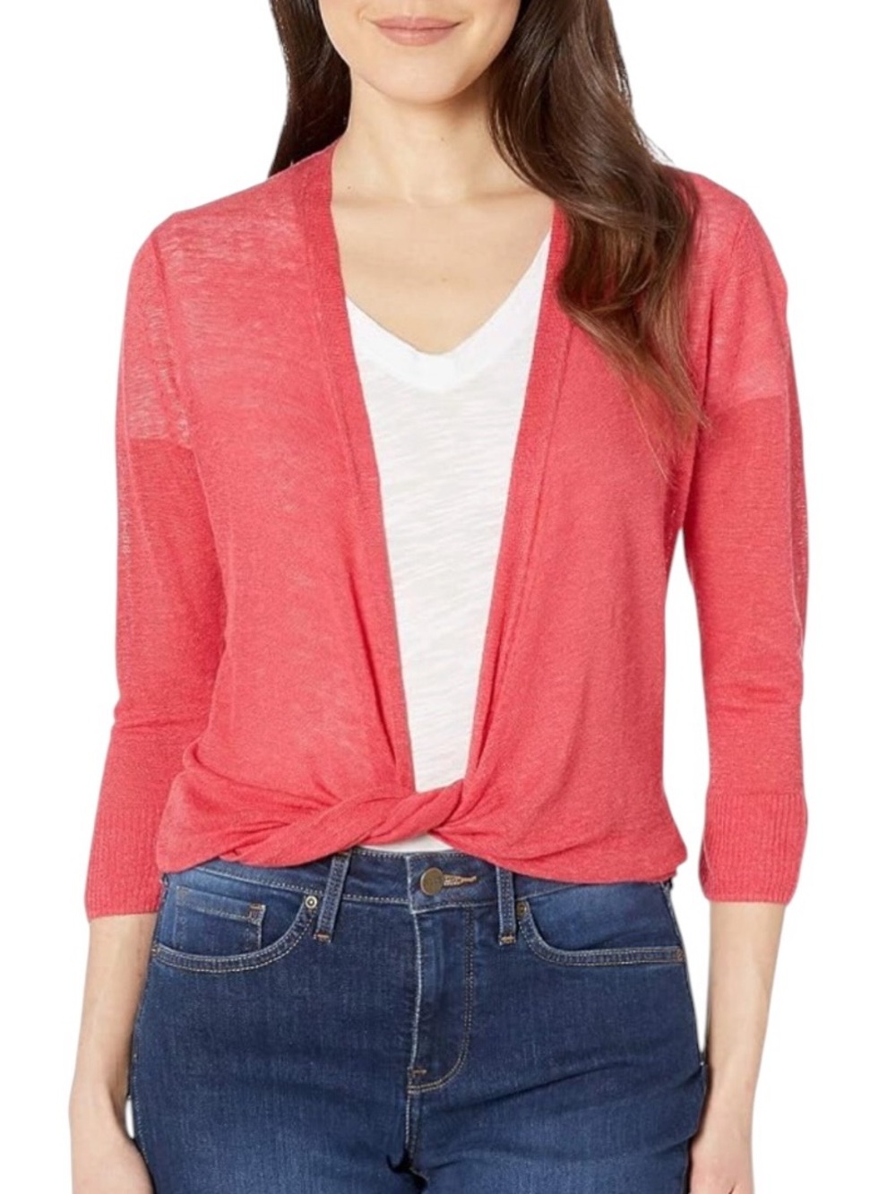 Nic + Zoe linen blend 4 way lightweight wrap cardigan size M excellent condition
